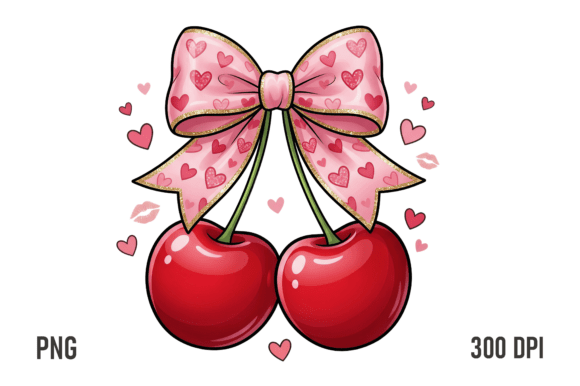 Download Cherry Bow Valentine PNG Cute Love Art - Bow valentine png Collection